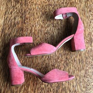 LOUISE ET CIE pink suede heels size 5M/35